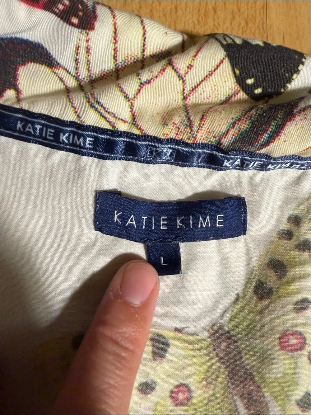 Katie Kime Mariposa Butterfly Top White & Rainbow Large Cotton Whimsical Garden